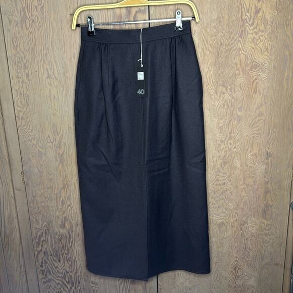 Vintage NWT Umberto Ginocchietti Women's Charcoal Gray Maxi Straight Skirt - Picture 1 of 8